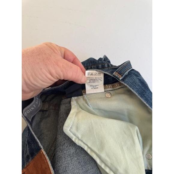 Point Sur Denim Jeans Womens 29 Ripped Button Fly Cropped Raw Hem Made in USA - Picture 13 of 15